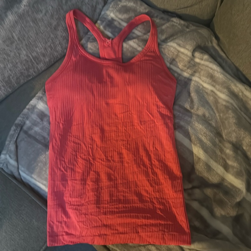 Lululemon coral Ebb to street tank light support size 4